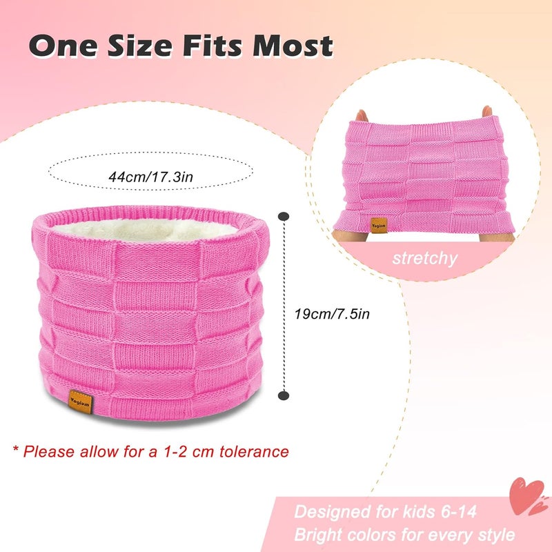 Vogium Kids Double-layer Knit Neck Warmer Gaiter | Thermal Fleece Face Cover for 6-14 Year Olds Boys Girls | Ski, Play - Image 5